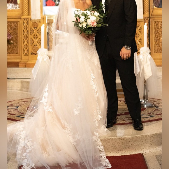 Blush pink wedding dress made in Italy - Picture 8 of 9